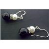 Image 1 : Pearl, Black Bead & Roundell Earring Set