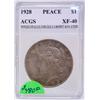 Image 1 : 1928 Silver Peace Dollar XF-40