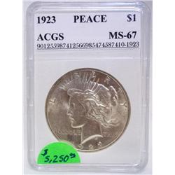1923 Peace Silver Dollar MS-67