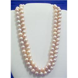 Double Strand Tri-Color Pearl Necklace