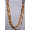 Image 1 : Peach Pearl 3 Strand 16" Necklace