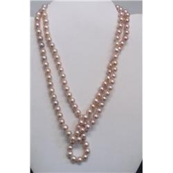16" Pale Pink Pearl Two Strand Necklace