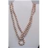Image 1 : 16" Pale Pink Pearl Two Strand Necklace