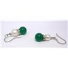 Image 2 : Pearl and Green Bead Earring Set