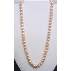 16" Pale Peach Pearl Necklace
