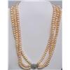 Image 1 : Peach Pearl Three Strand 17" Necklace