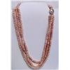 Image 1 : 18" Pink Pearl Three Strand Necklace
