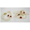 Image 2 : Pearl & Carnelian Necklace & Bracelet Set