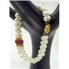 Image 4 : Pearl & Carnelian Necklace & Bracelet Set