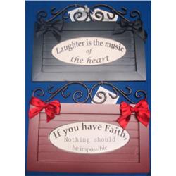 Two Wooden Wall Plaques
