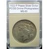 Image 1 : 1922-P Peace Silver Dollar MS-60