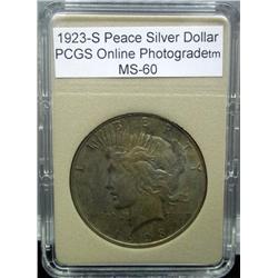 1923-S Peace Silver Dollar MS-60