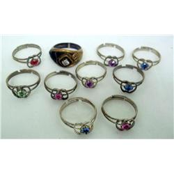 Lot- Ten Costume Rings