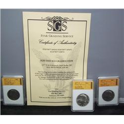 Lot- 1977-P-D-S Kennedy Half Dollar w/COA