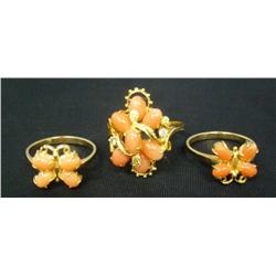 Three Light Coral Rings
