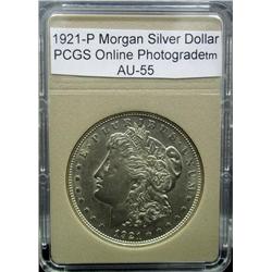 1921 Morgan Silver Dollar AU-55
