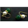 Image 2 : Pearl and Green Bead Earring Set