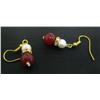 Image 3 : Pearl and Red Bead Earring Set