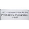 Image 3 : 1922-S Peace Dollar MS-67 with appraisal