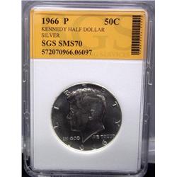 1966-P Kennedy Half Dollar SGS SMS70