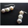 Image 3 : Tri Colored Pearl Earring Set