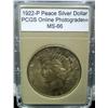 1922-P Peace Silver Dollar MS-66