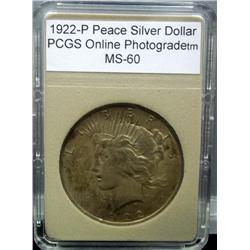 1922-P Peace Silver Dollar MS-60