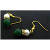 Image 1 : Pearl and Green Bead Earring Set