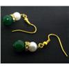 Image 2 : Pearl and Green Bead Earring Set