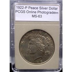 1922-P Peace Silver Dollar MS-63