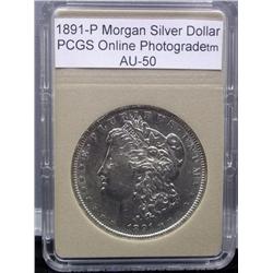 1891-P Morgan Silver Dollar AU-50