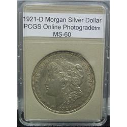 1921-D Morgan Silver Dollar MS-60