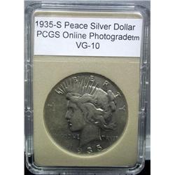 1935-S Peace Silver Dollar VG-10