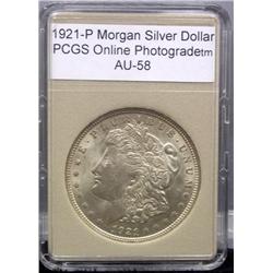 1921-P Morgan Silver Dollar AU-58