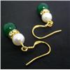 Image 1 : Pearl and Green Bead Earring Set
