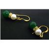 Image 2 : Pearl and Green Bead Earring Set