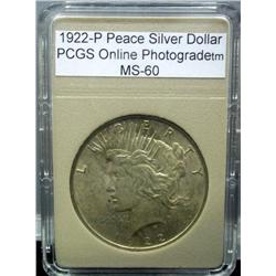 1922-P Peace Silver Dollar MS-60