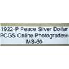 Image 3 : 1922-P Peace Silver Dollar MS-60
