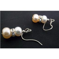 Pearl, Pale Peach Pearl and Roundel Earring Set