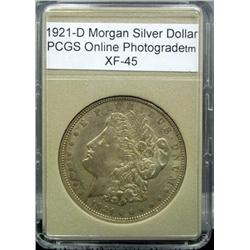 1921-D Morgan Silver Dollar XF-45
