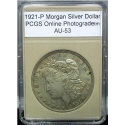 1921-P Morgan Silver Dollar AU-53