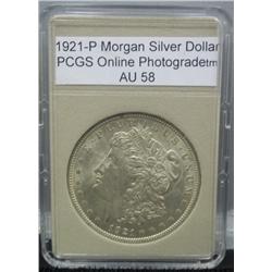 1921-P Morgan Silver Dollar AU-58