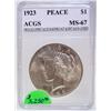 1923 Peace Silver Dollar MS-67
