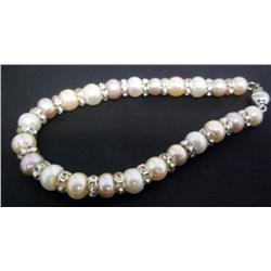 8.50" Fresh Water Pearl and Roundel Bracelet