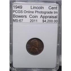 1949 MS-67 Lincoln Cent