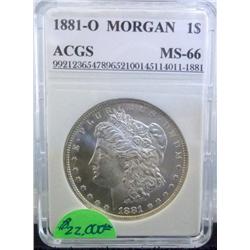 1881-O Morgan Silver Dollar MS-66