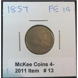 13. 1857 U.S. Flying Eagle Cent. F-12. Lamination error.