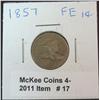 Image 1 : 17. 1857 U.S. Flying Eagle Cent. VG. Several obverse scratches.