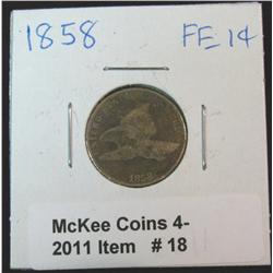 18. 1857 U.S. Flying Eagle Cent. Dark toned.