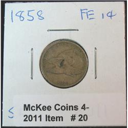 20. 1858 U.S. Flying Eagle Cent. Heavy damaged.